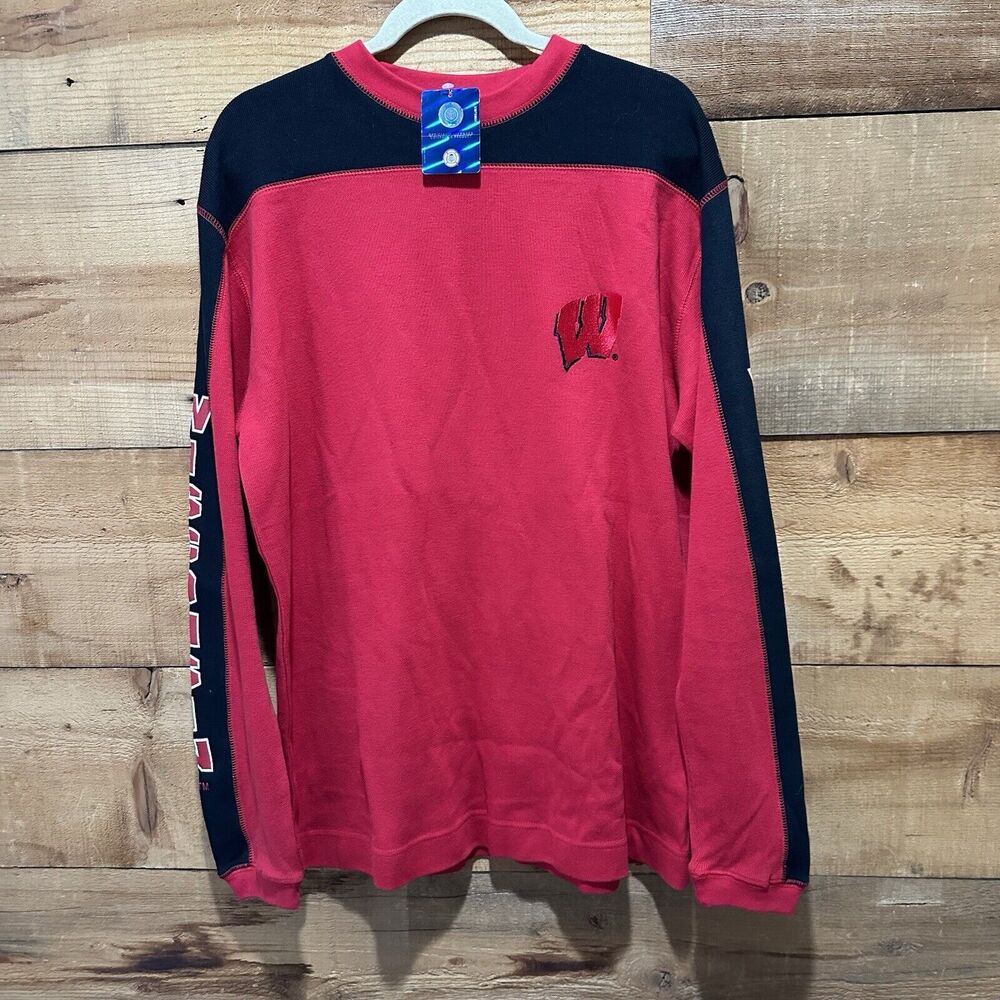 Vintage Crown USA Sport Wisconsin Badgers With Tags Large L 100% Cotton